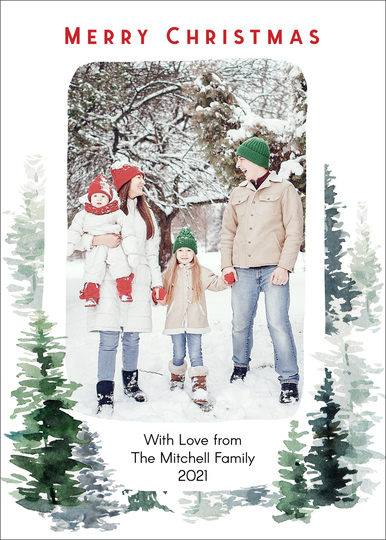 Winter Trees Flat Holiday Cards